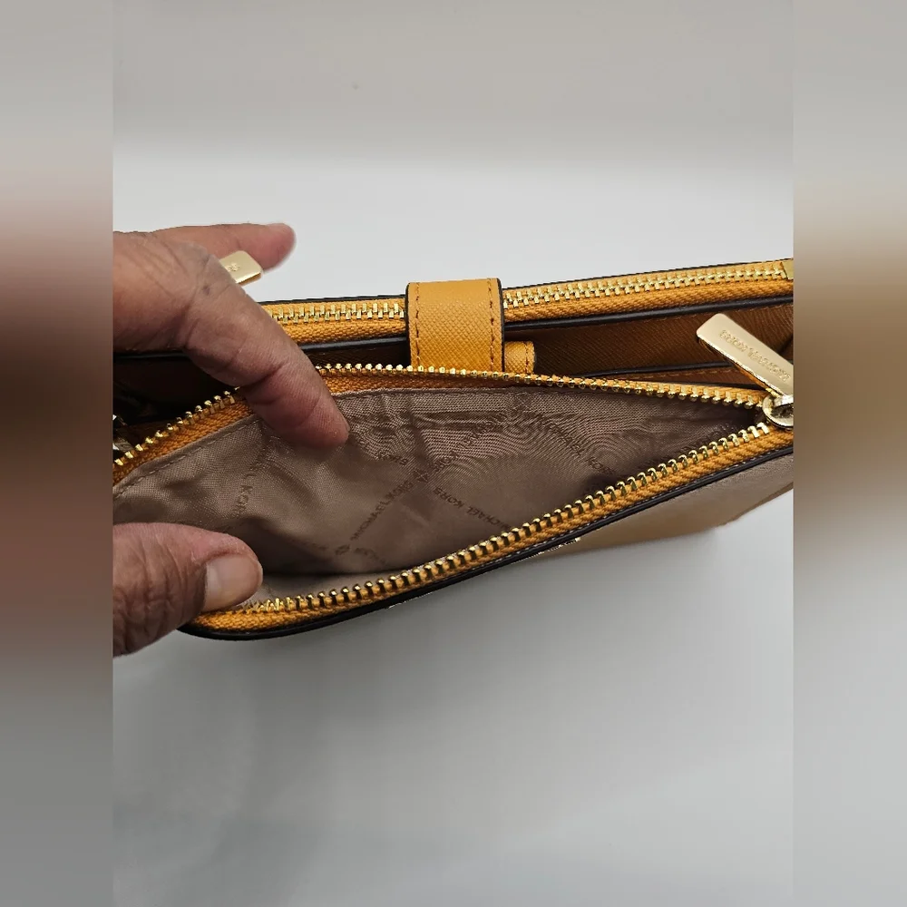 Michael Kors Gold Double Zip Wallet Wristlet - Picture 6 of 11